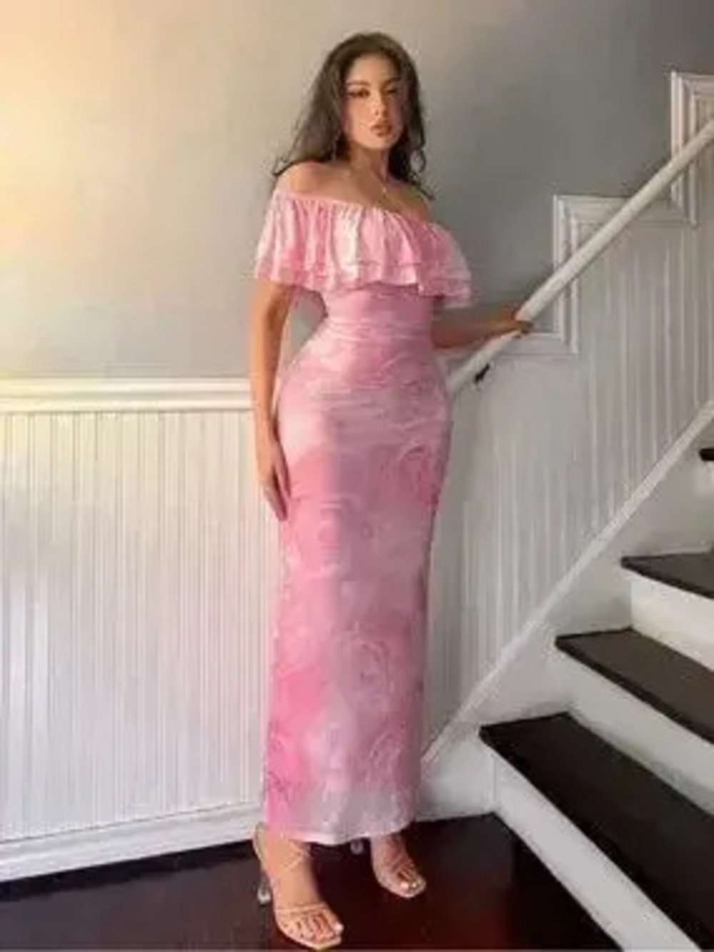Layered Ruffled Off-Shoulder Dress - Picture 3 of 5